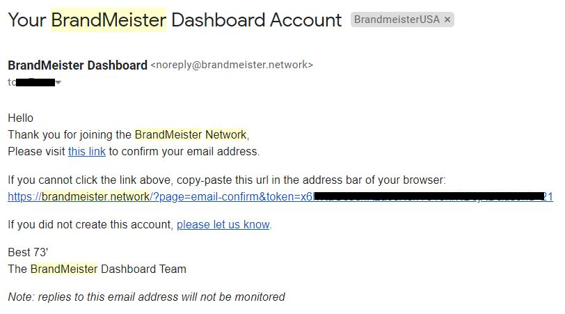 Sample Email Message you will receive after you register. 